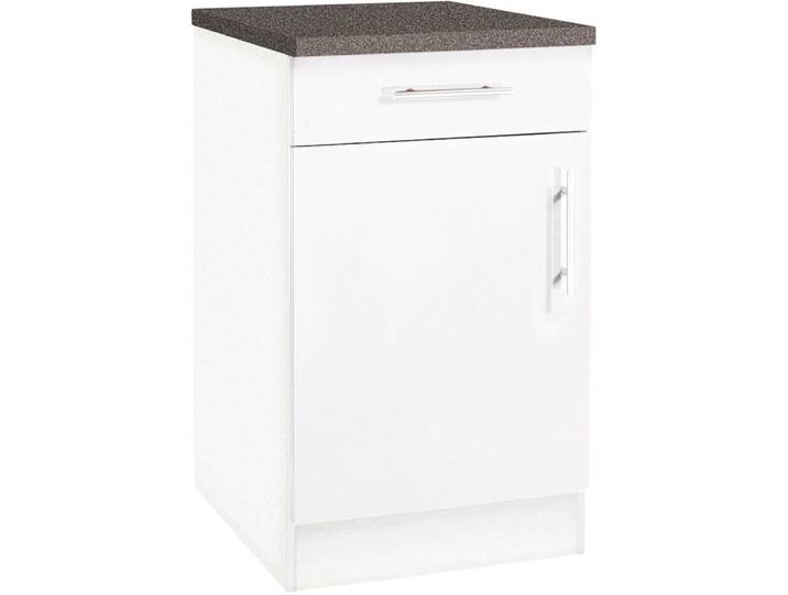 Unterschrank KOCHSTATION KS-Toledo , weiss (weiß), B:50cm H:85cm T:60cm, Schränke, Unterschrank