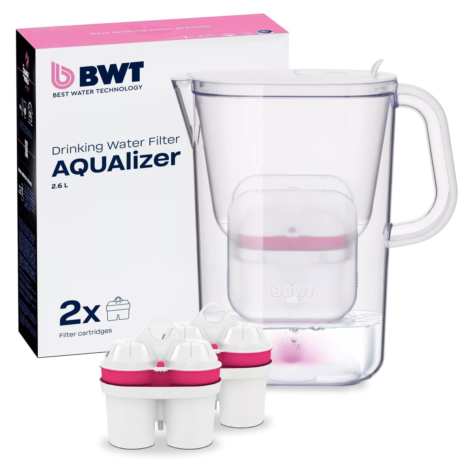 Dripio Waterfilter 2,6 liter met 2 magnesiumfilters tegen kalkaanslag en chloor