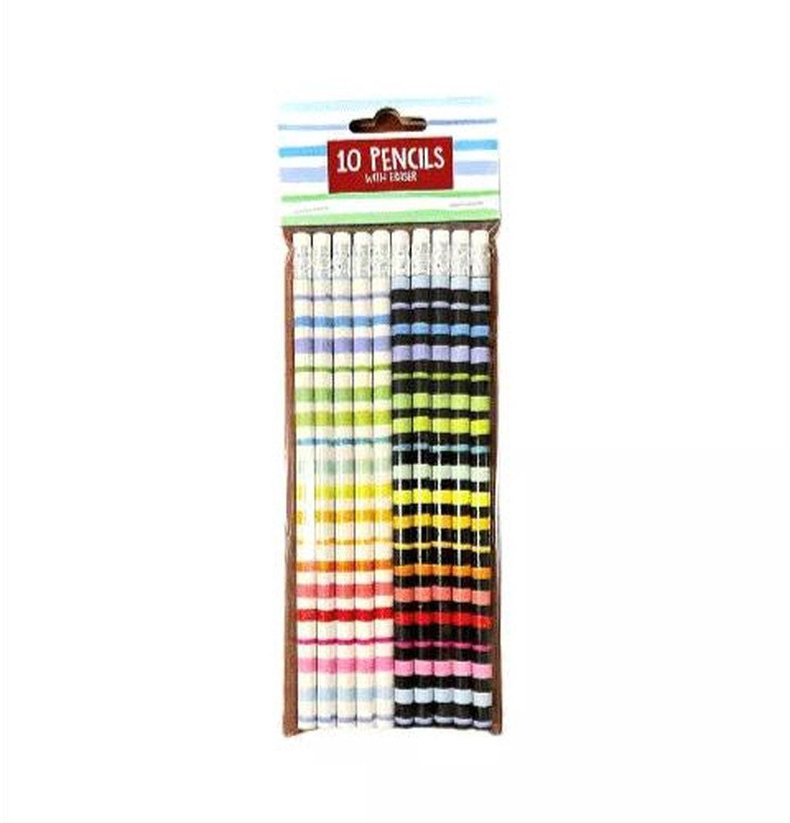 T & F Creations Rainbow 10 potloden in regenboogkleuren inclusief gum