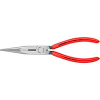 Flachrundzange mit Schneide 26 11 200, Storchschnabelzange, Greifzange rot/blau, gezahnte Greifflächen, Länge 200mm