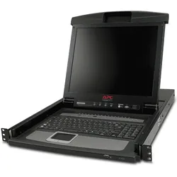 APC 43,18cm 17Zoll Rack LCD Console - US Tastatur - mit interiertem 16 Port Analog KVM Switch, KVM Switch, Schwarz
