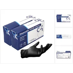 Tool Brothers, Schutzhandschuhe, Nitril Einweg Handschuhe Schwarz / Black 200 Stück Grösse XL / Extra Large - nicht Steril (XL)