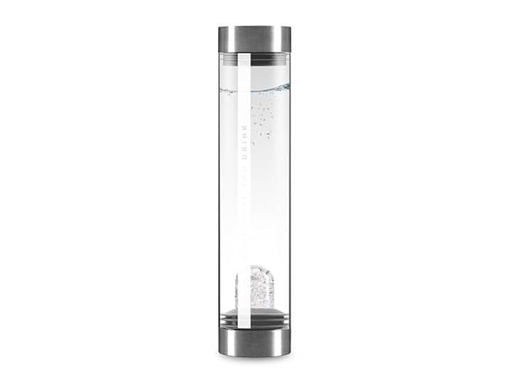 VitaJuwel Sana Premium DIAMONDS Karaffe aus Glas mit Edelsteinen (Diamantsplitter & Bergkristall) - für Innere Stärke, Energie & Ela