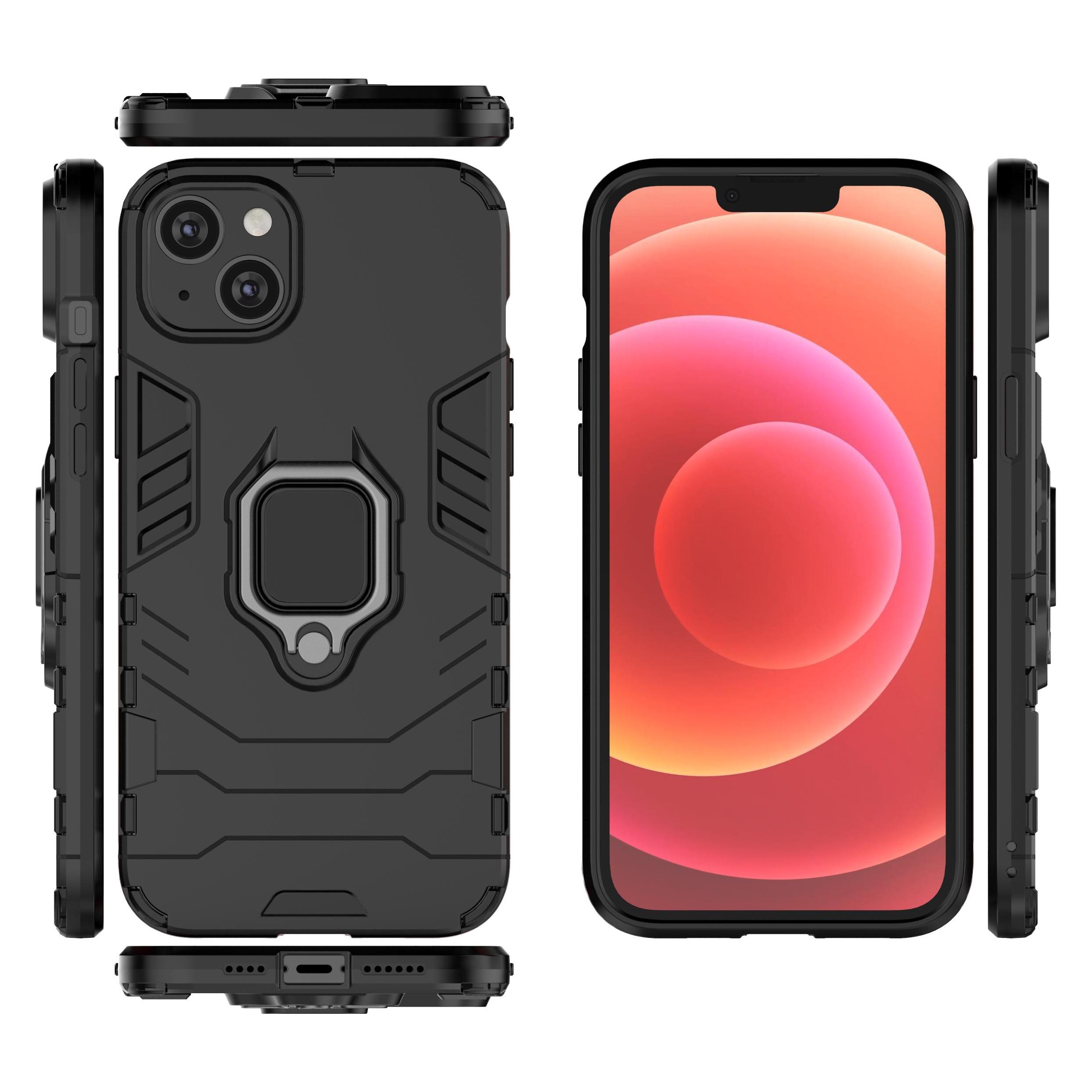 Hurtel Ring Armor Hülle für iPhone 14 gepanzerte Hülle magnetischer Haltering schwarz (Apple iPhone 14) (1404978613)