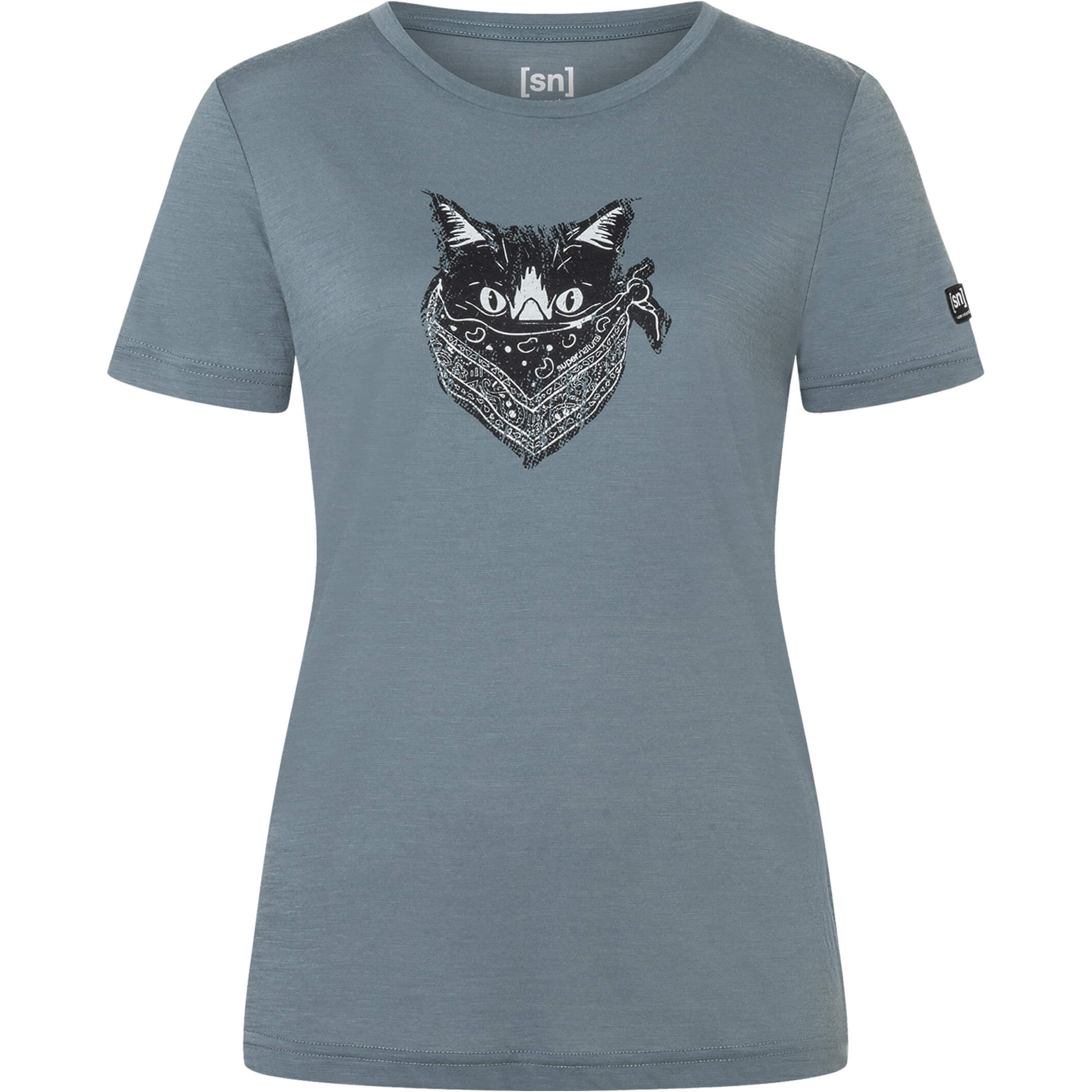 Super.Natural Bandito Cat Damen T-Shirts blau Größe S Trekking Hautfreundlich Merinowolle