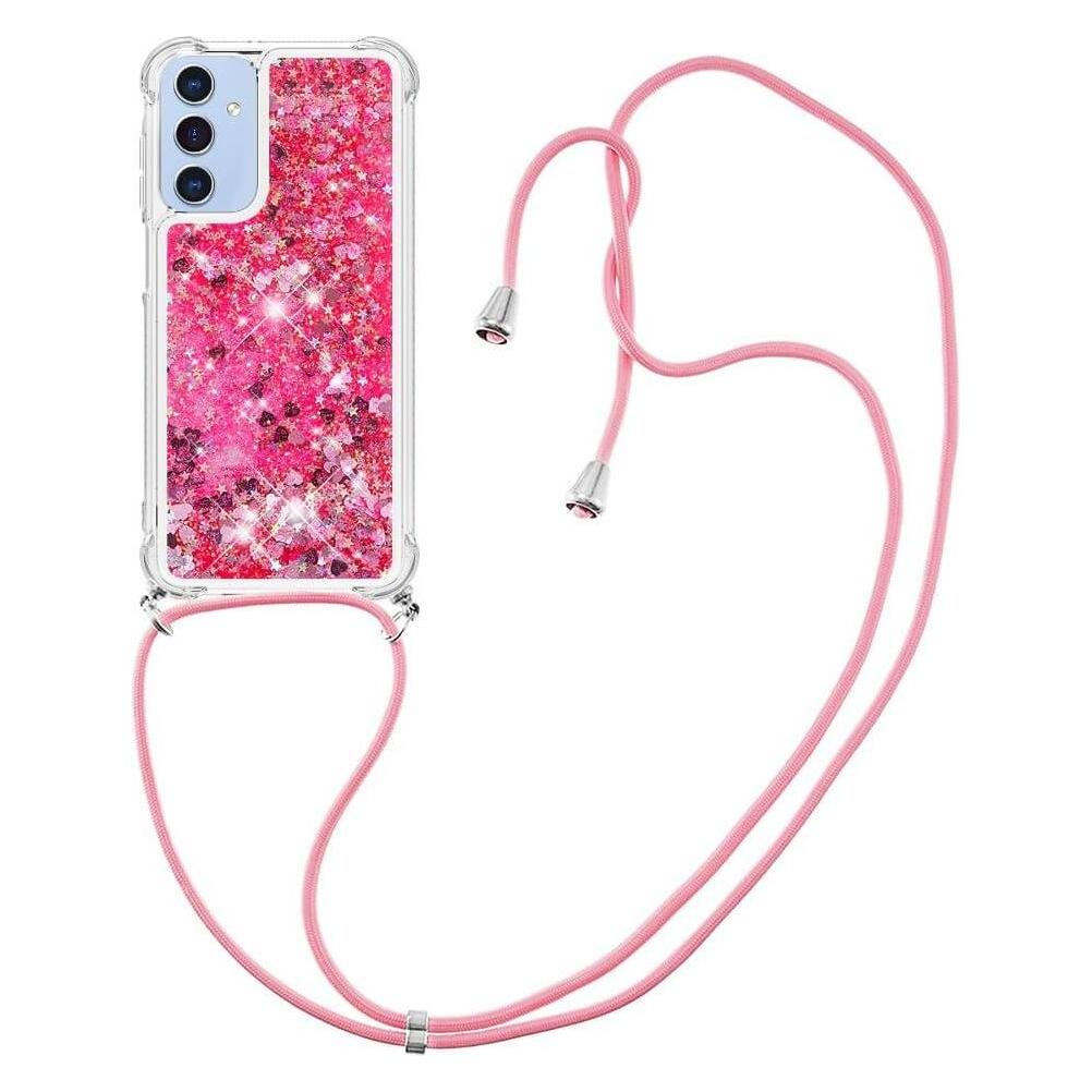 Cover-Discount Galaxy A15 - Glitzer Hülle mit Umhängeband rosa (Samsung Galaxy A15) (660166858D)