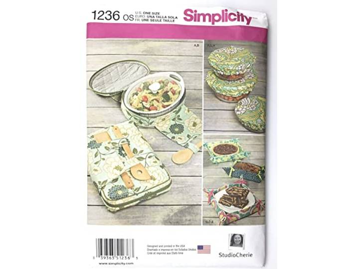 Simplicity 1236 casserolen-draagtas, cadeaumand en schaal, patroon, eenheidsmaat