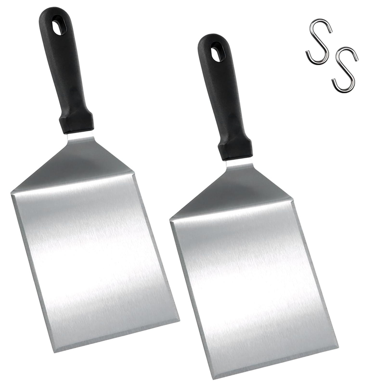 Selius Grillspatel van roestvrij staal met ergonomische handgreep en extra groot oppervlak voor hamburgers