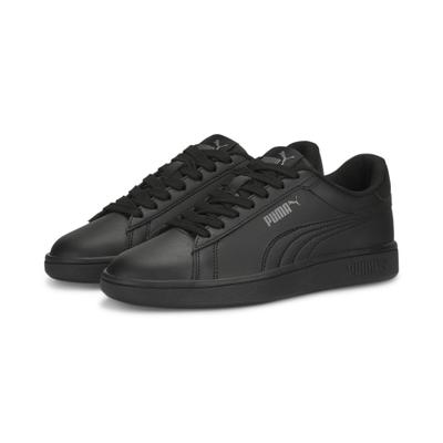 Sneaker PUMA "Smash 3.0 Sneakers Jugendliche", Kinder, Gr. 35,5, Textil, schwarz (schwarz shadow gray), Obermaterial: Textil, Kuhleder, Synthetik, Leder. Futter: Textil. Innensohle: Textil. Laufsohle: Gummi, Schuhe Sneaker