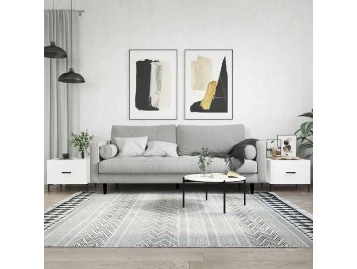 Meuble Table - HAOSHOP - Tables basses 2 pcs blanc 50x50x40 cm bois d'ingénierie&01_21252