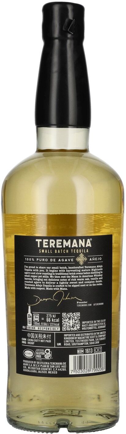 Teremana Tequila Teremana AÑEJO Small Batch Tequila 40% Vol. 1l
