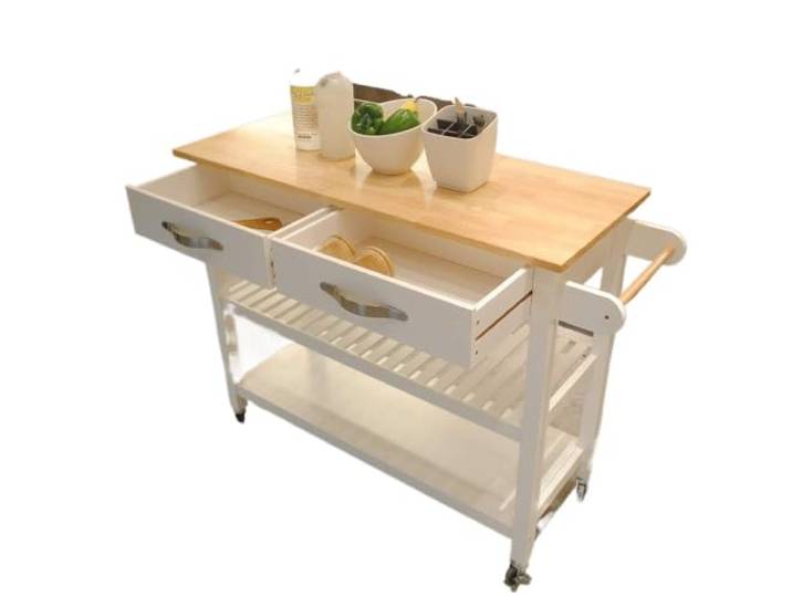 Dh2yjnbf3 Buffet-Schrank Arbeitstisch for die Zubereitung von Speisen in der Küche, Kleiner Kaffeewagenständer Eingangsbereich(Weiß)