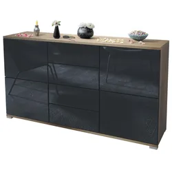 SIDEBOARD Rova Schwarz Hochglanz