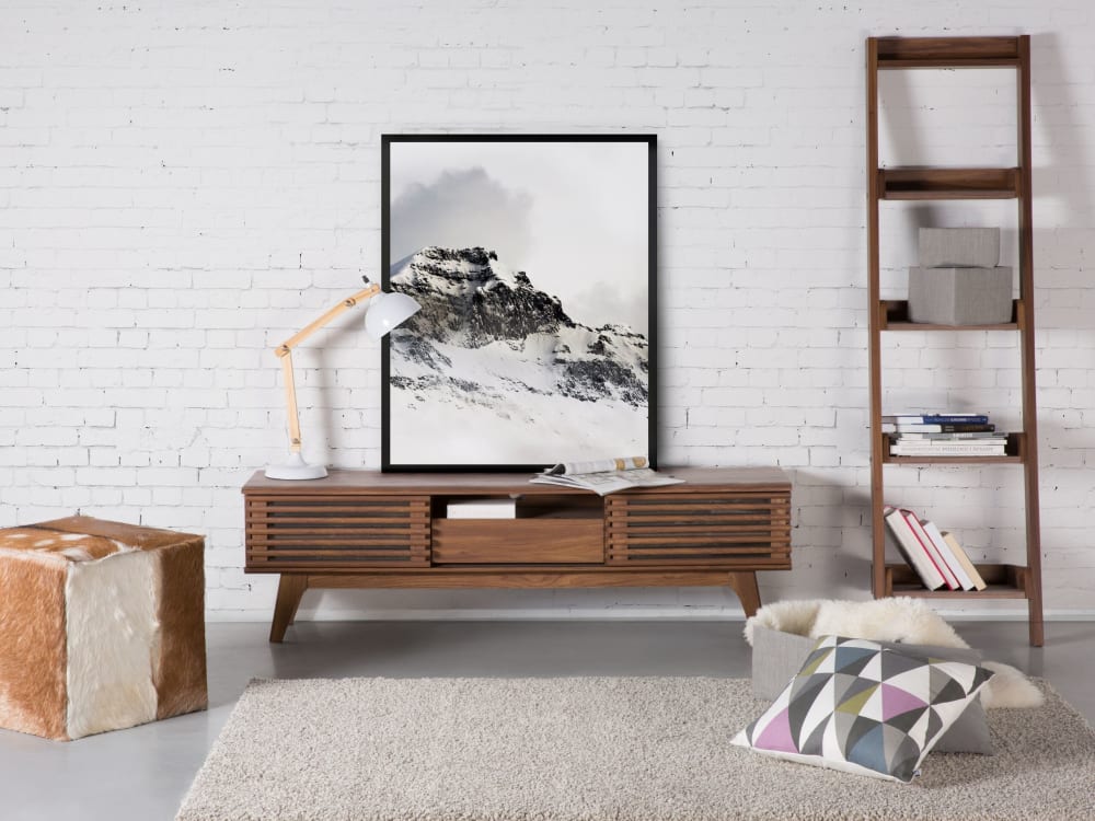 Beliani Meuble tv marron foncé Marron 35x44x149cm