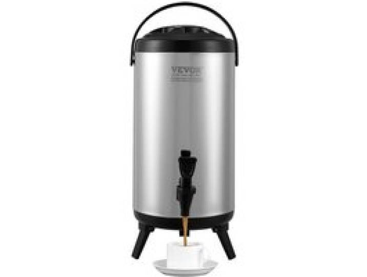 VEVOR Heiß- und Kaltgetränkespender Getränkespender 9,2 L, Edelstahl Heiß- und Kaltwasserbrunnen Großer Getränkespender mit Zapfen & Tragegriff für Kaffee, Wasser, Saft, Isolierkanne für Cafés, Bars