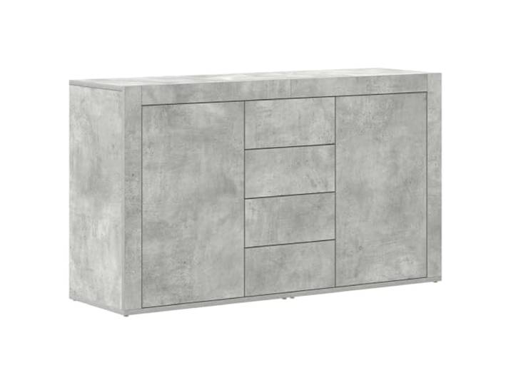 Roanoer Sideboard Beton Grau 120x36x69 cm Kommode mit Türen Schubladen Vielseitige Anrichte für Wohnzimmer und Esszimmer mit reichlich Stauraum für Geschirr, Bücher und Dekoration.