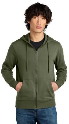 District DT1103 Perfect Weight Fleece Full-Zip Hoodie in Military Green size 4XL