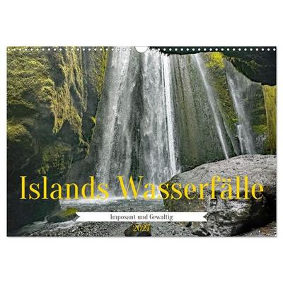 Islands Wasserfälle (Wandkalender 2027 DIN A3 quer), CALVENDO Monatskalender