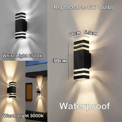 Inspire Curations WeatherGuard E27 Waterproof Outdoor Wall Light Fixture cuboid Bilayer Free Cold Light