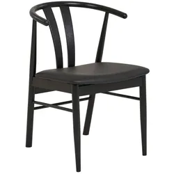 2er-Set Stuhl Artena Lederoptik Schwarz