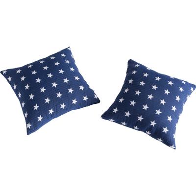 Dekokissen OTTO HOME "Yolanda Kissenhülle im Sterne Design", blau (marine, sterne), B:50cm L:50cm, Obermaterial: 50% Baumwolle, 50% Polyester. Füllung: 100% Polyester, Dekokissen_Sitzkissen_Kissenhüllen, mit Steppung