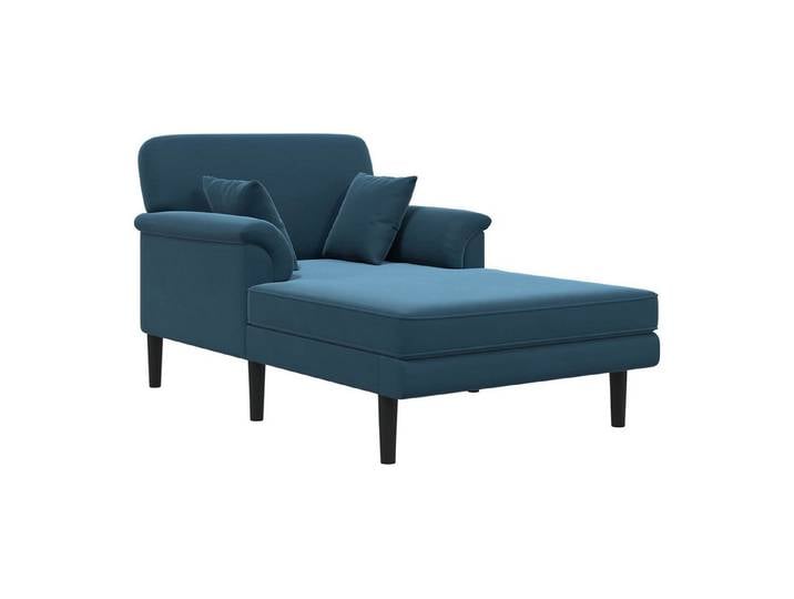 vidaXL Chaiselongue Chaiselongue Blau Samt, 1 Teile