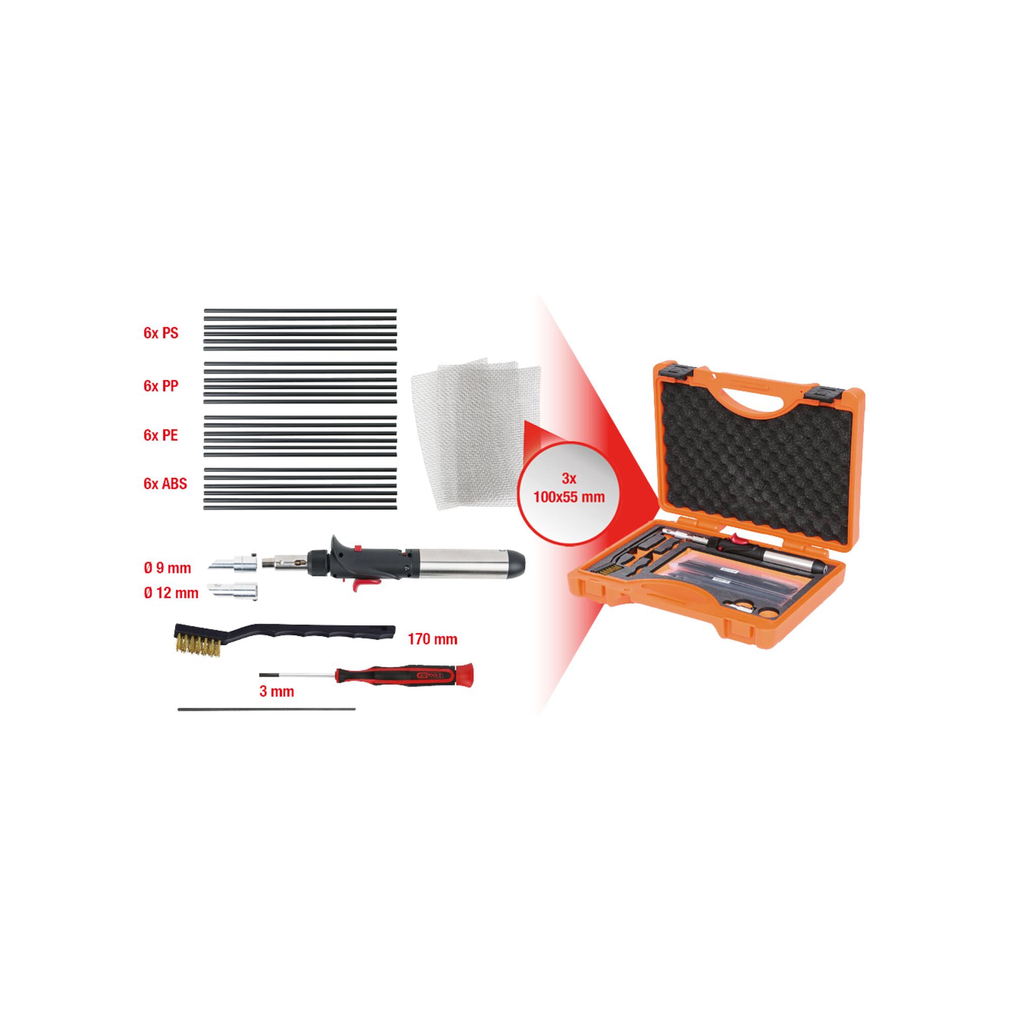 KS Tools Kunststoff-Schweißkolben-Satz aus Kunststoff und Metall mit 33-teiligem Zubehör, 9601115 (960.1115)