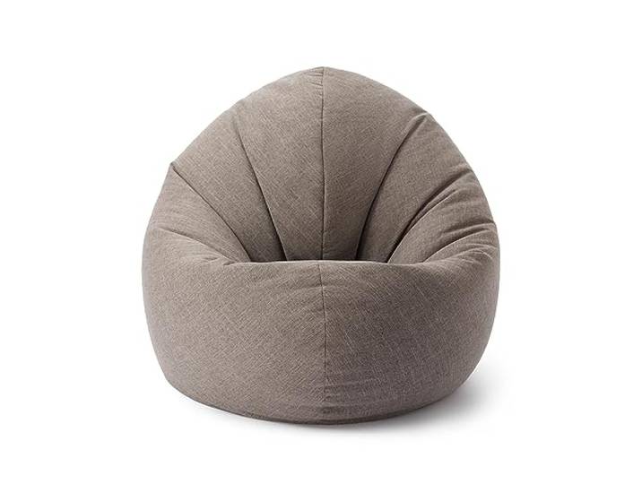 Lumaland Interior Line Sitzsack 120 x 80 x 75 cm 2 in 1 Indoor Sitzsack mit 300l Füllung Leinenoptik Hellgrau