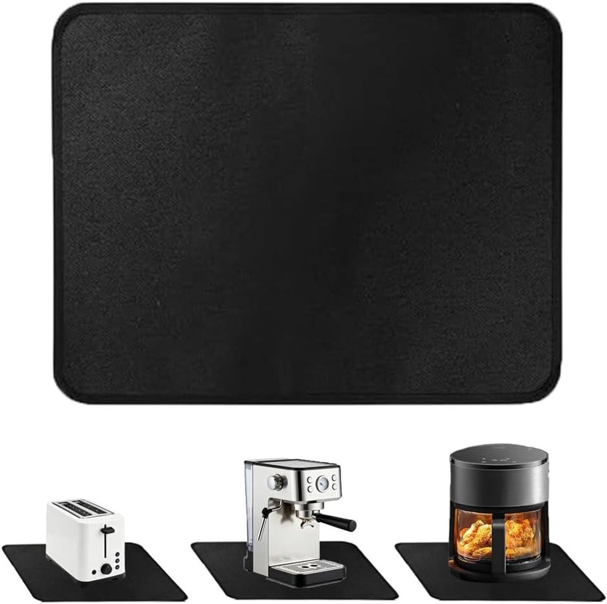 Hittebestendige Mat 30 x 45 cm - Vlamvertragende, Dikke en Waterdichte Onderlegger voor Airfryer en Keukenwerkblad, Antislip en Beschermend