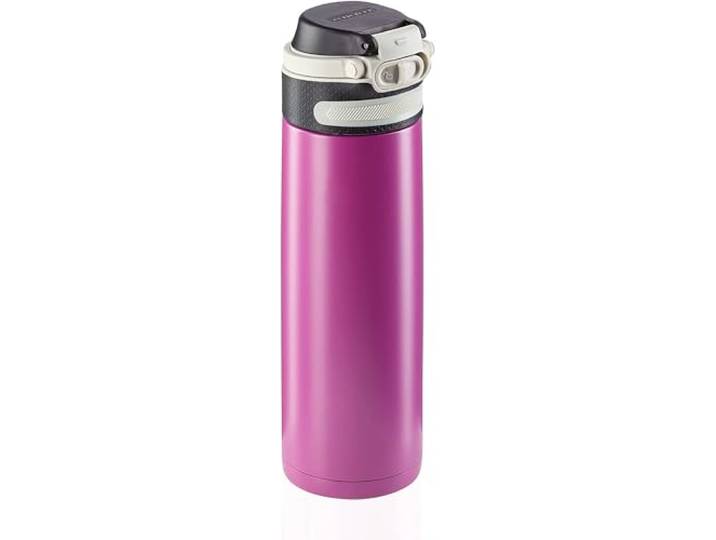 Leifheit Isoleerbeker Flip 600 ml, 1-Hands Lekvrij, Paars