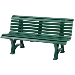 PROREGAL Gartenbank Jamaika | 3-Sitzer | Grün | HxBxT 80x150x64cm | UV-beständiger Kunststoff | Parkbank Sitzbank Gartenbänke Balkon Terrasse
