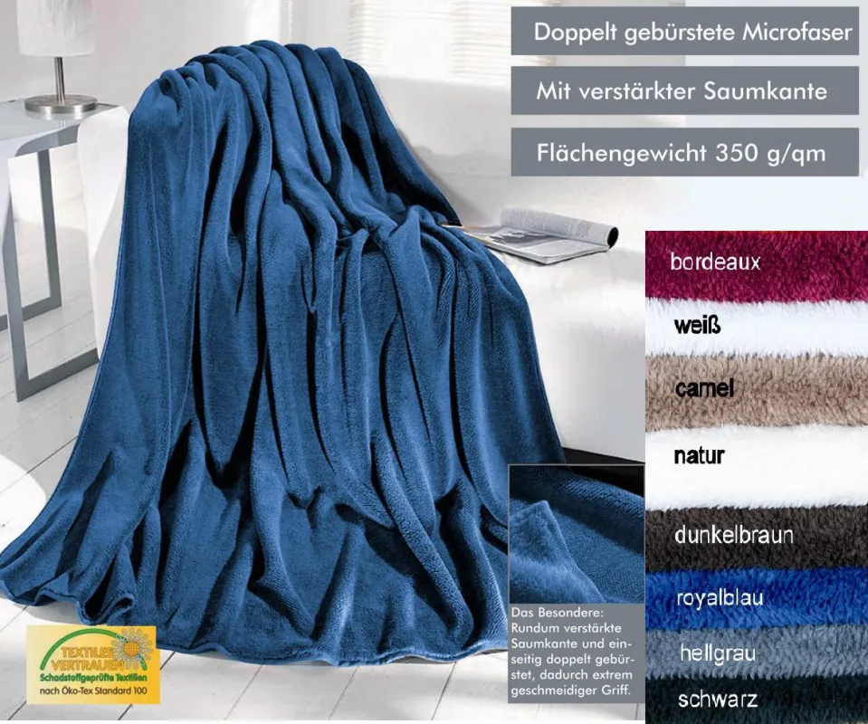 ms Praxistextilien Kuscheldecke "Warm UP", 150 x 200 cm, Schwarz WU 8150-82