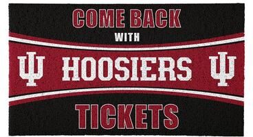 Evergreen "Indiana University 28 in. x 16 in. PVC ""Come Back With Tickets"" Trapper Door Mat"