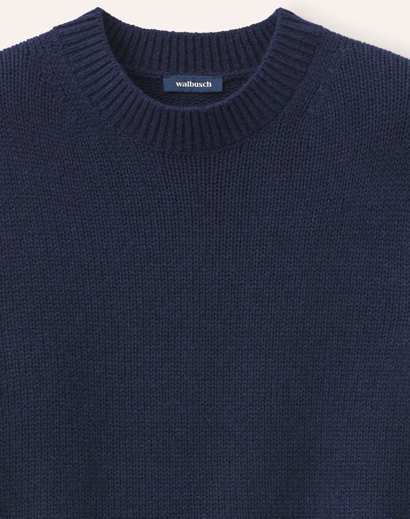 Walbusch Premium Pullover mit Cashmere, noch offen: Größenlauf, Farbe Blau, 50, Merinowolle mit Cashmere Handstrickoptik Herren