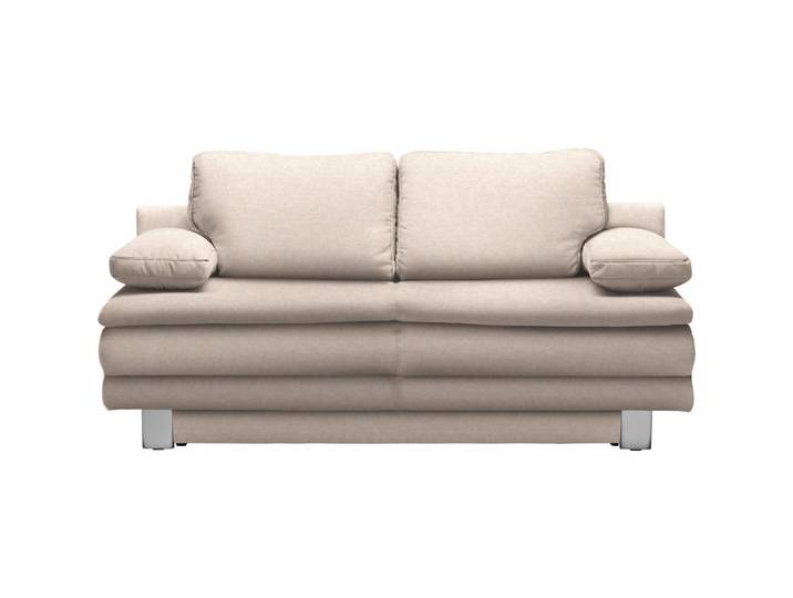 Novel Schlafsofa Bruno, Sand, Metall, Uni, 2-Sitzer, 194x96x86 cm, Fußauswahl, Stoffauswahl, Wohnzimmer, Sofas & Couches, Schlafsofas, Schlafsofas mit Bettkasten