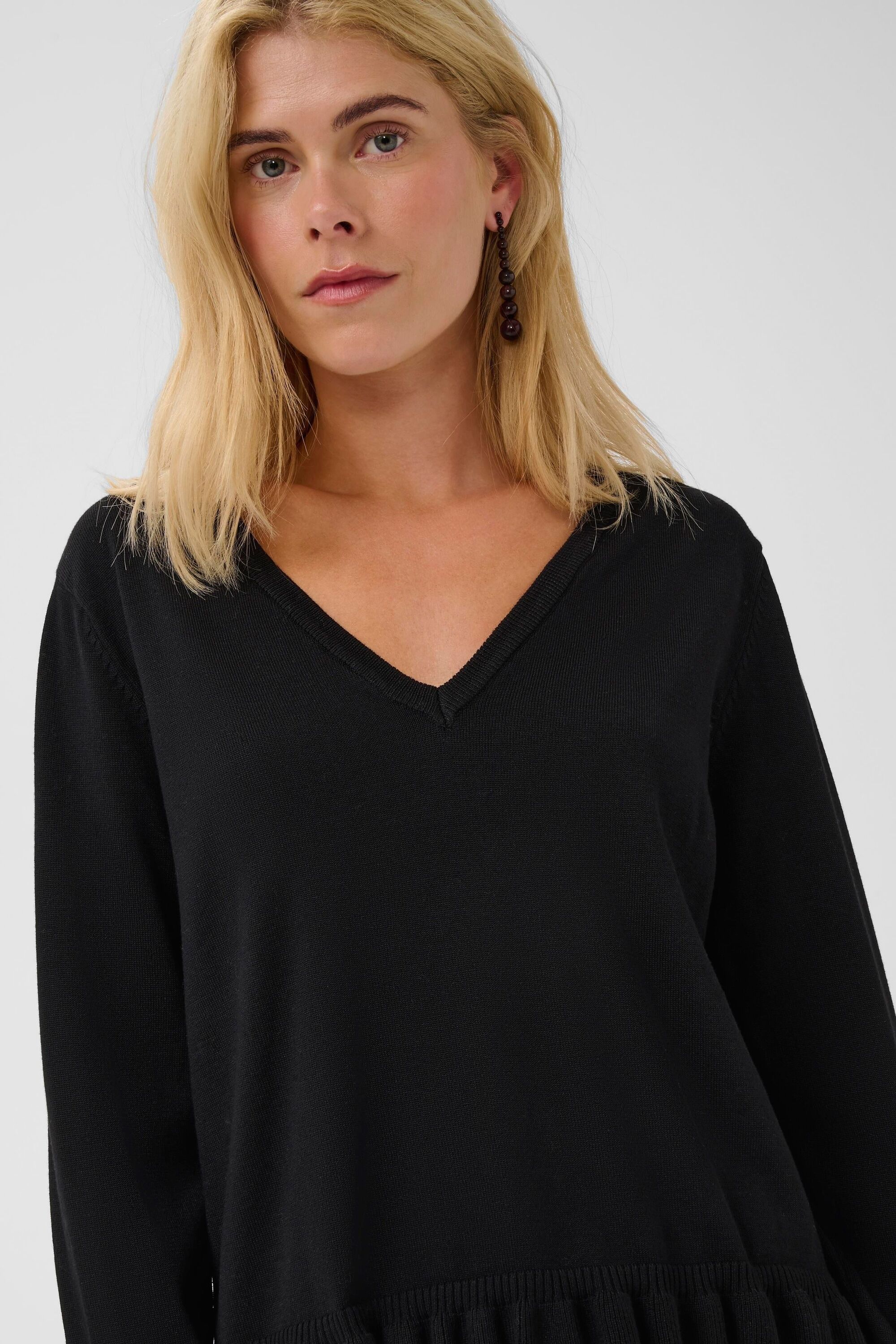 Strickpullover CULTURE "Damen Strickpullover CUclare", Damen, Gr. L, schwarz, Obermaterial: 82% Viskose CV. 18% Elasthan EL., Pullover Strickpullover