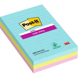 Post-it® Jumbo-Haftnotizen Super Sticky Notes Cosmic Collection, farbsortiert, 90 Blatt