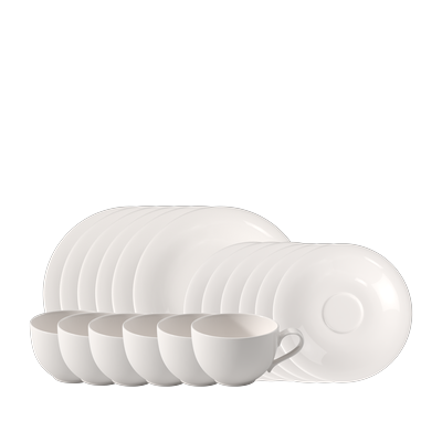 Kaffeeservice "Essential Kaffee-Service", weiß, 18, Porzellan, LIKE. BY VILLEROY & BOCH, Geschirr-Sets, Kaffeeservice, Premium Porzellan