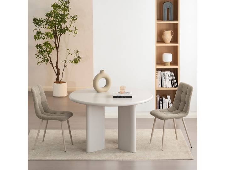 Esstisch ARTAA Ø 120cm Weiß/Cremeweiß
