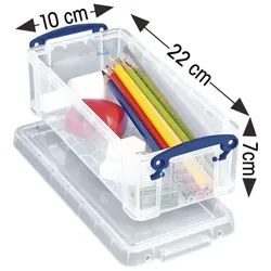 Really Useful Box Ablagebox 0,9 Liter transparent, 22x7x10 cm