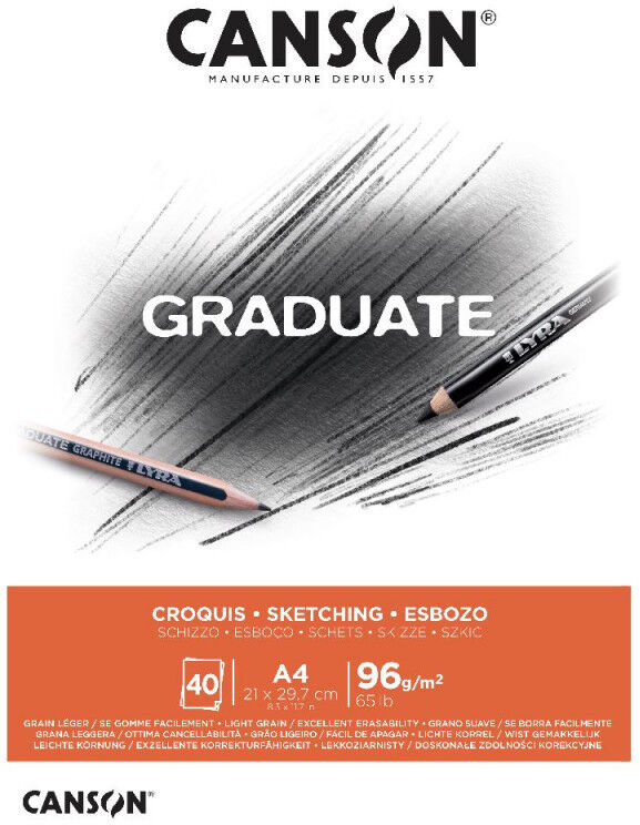Bloc Graduate Croquis 40 feuilles 21x29,7 cm A4 96g/m² - Canson