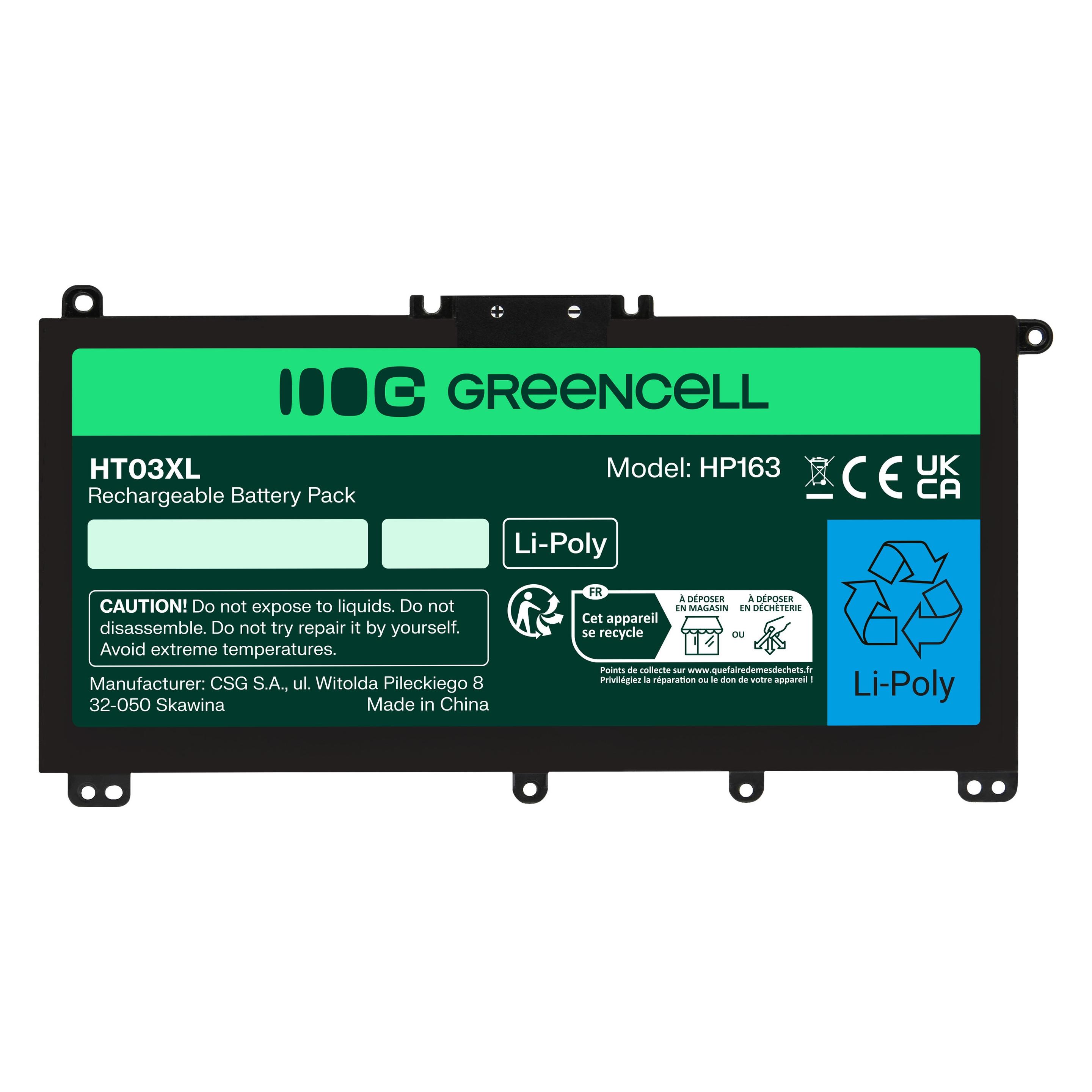GreenCell HT03XL (3 Zellen, 3400 mAh) (HP163)