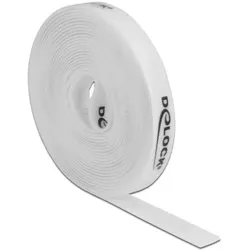 DELOCK Klettband auf Rolle L 5 m x B 15 mm weiß