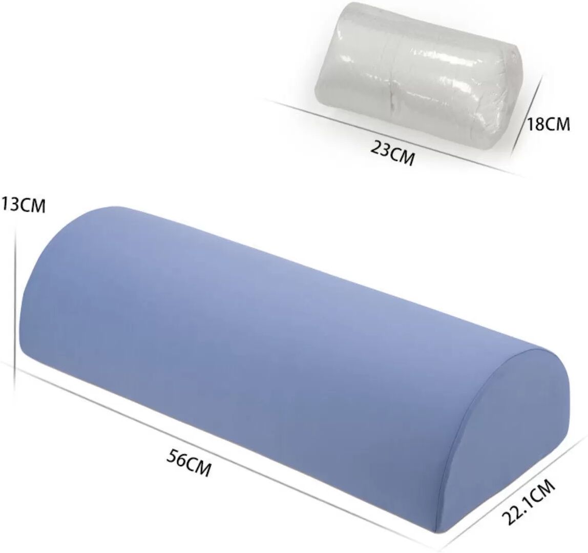 INF Oreiller cervical ergonomique - mousse à mémoire ice-silk grand 56x22x13cm avec housse amovible lavable Bleu