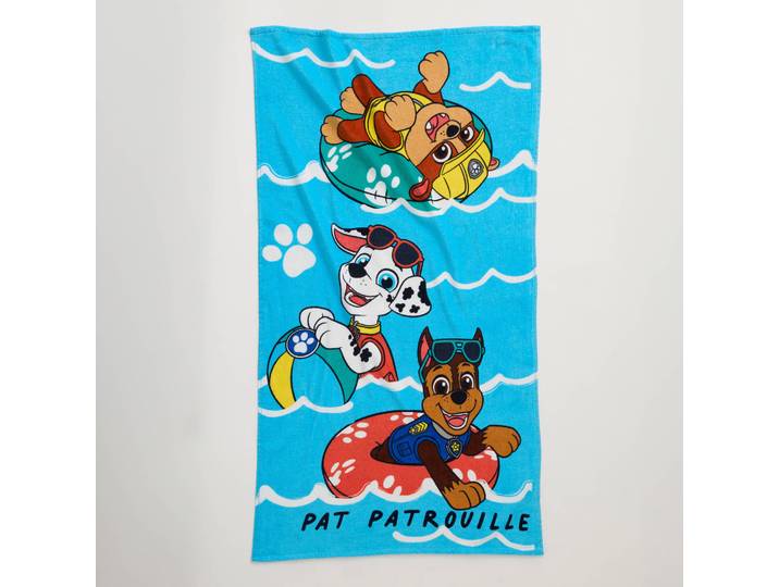 Drap de bain enfant Pat'Patrouille® éponge et velours coton - 320g/m2 - Blancheporte
