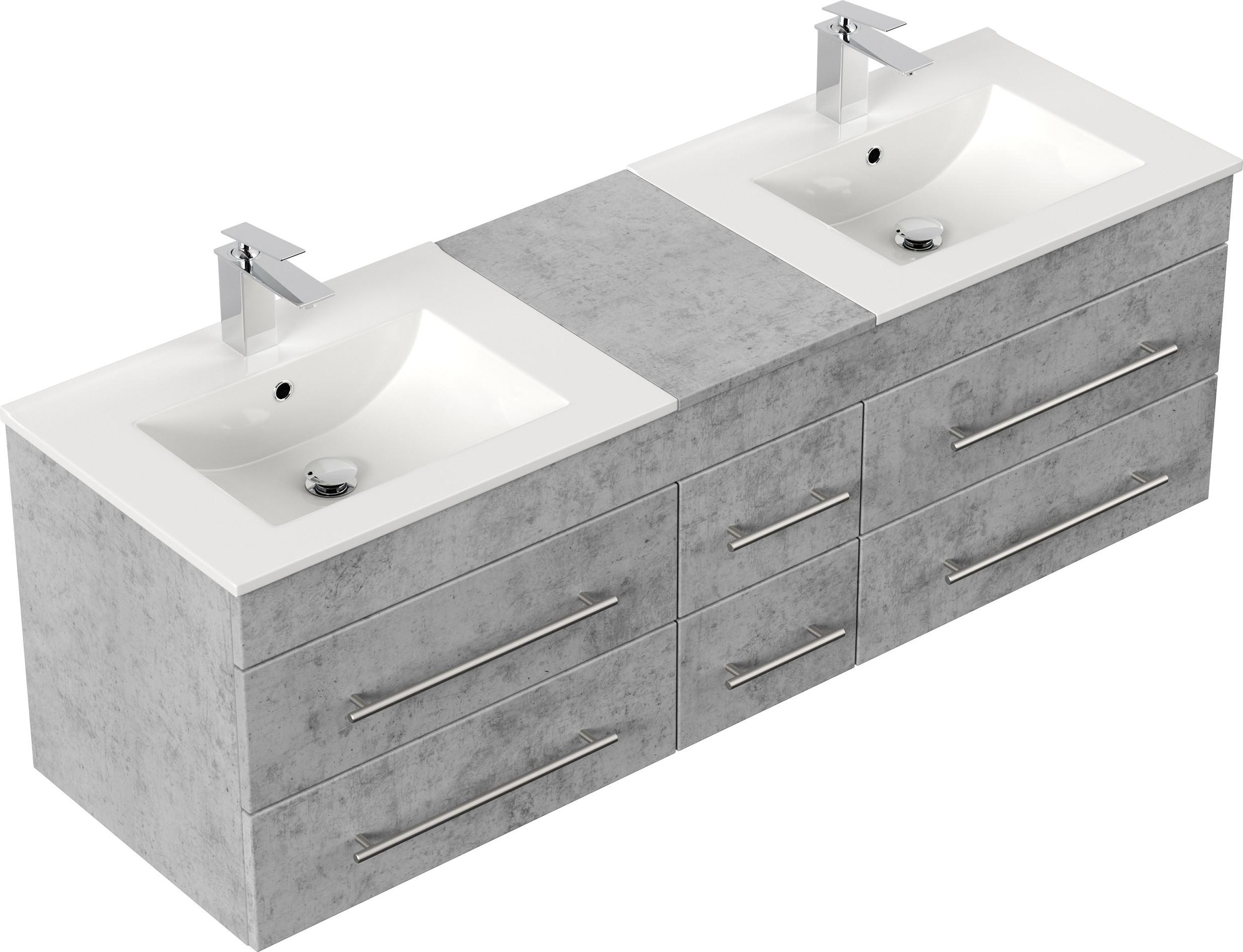 Badmöbel Roma XL mattes Becken SoftClose beton : Beton Varianten: Beton