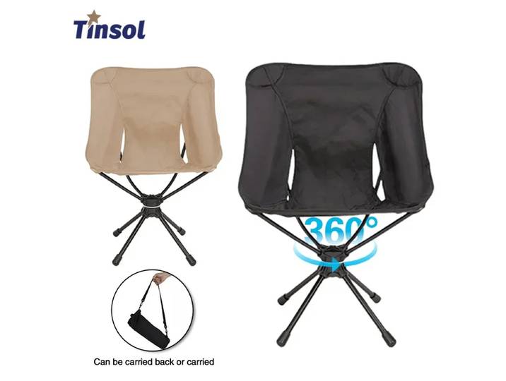 NewPortable extérieur chaise pivotante détachable Camping chaise pliante sac à dos siège léger avec fourre-tout de pêche randonnée voyage