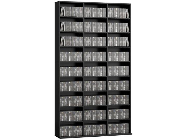 Meuble porte-CD à 9 niveaux avec 21 étagères 835 CD/500 DVD/640 Blu-ray 100 x 24 x 175 cm noir