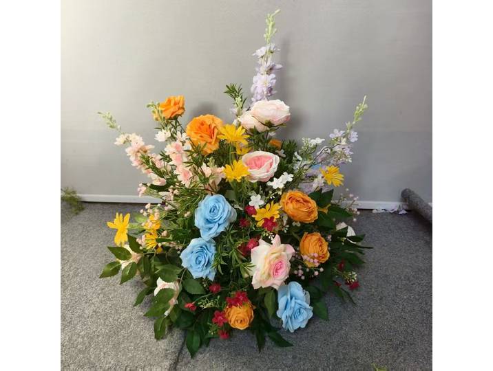 Monet – fleurs artificielles de Style jardin, décoration de mariage, stand téléphonique, Long chemin, rangée de fleurs, boule de fleurs leader sur route