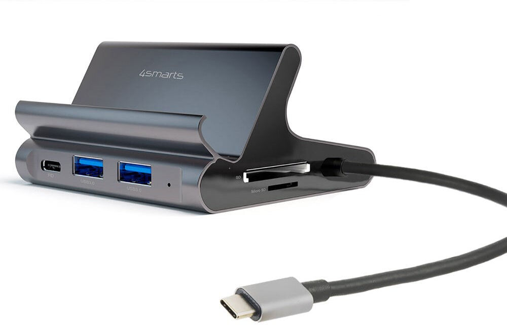 4smarts 7-i-1 USB-C Hub Universal Stander - Mobil & Tablet - Grå